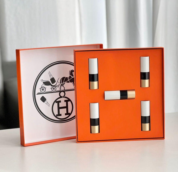 Hermès Rouge Hermès Mini Lipstick Gift Set – 5 Pieces | مجموعة أحمر شفاه هيرميس روج هيرميس ميني – 5 قطع